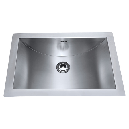 Ruvati 21"x15" Brushed SS Rectangular Bathroom Sink Undermount RVH6110